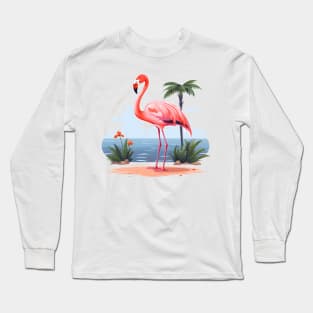 Cool Flamingo Long Sleeve T-Shirt